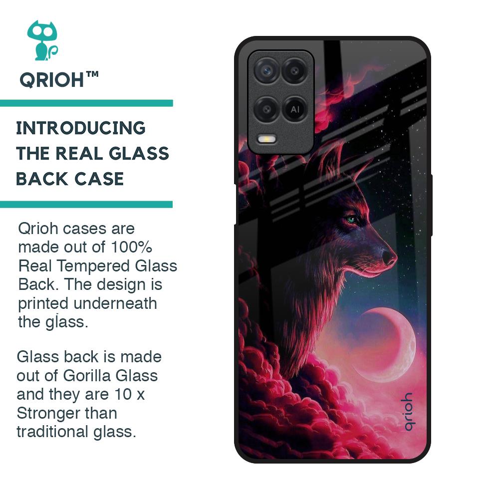 Moon Wolf Glass Case for Realme 8