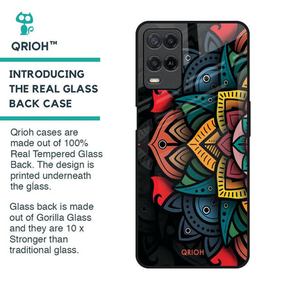 Retro Gorgeous Flower Glass Case for Realme 8