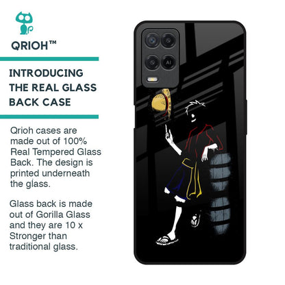 Luffy Line Art Glass Case for Realme 8