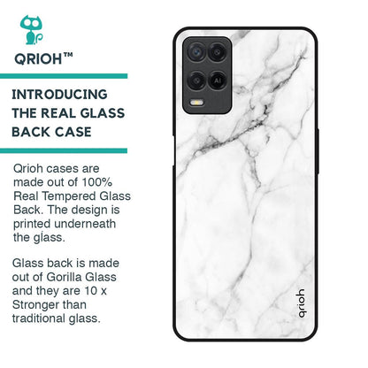 Modern White Marble Glass Case for Realme 8