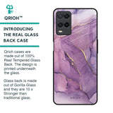 Purple Gold Marble Glass Case for Realme 8