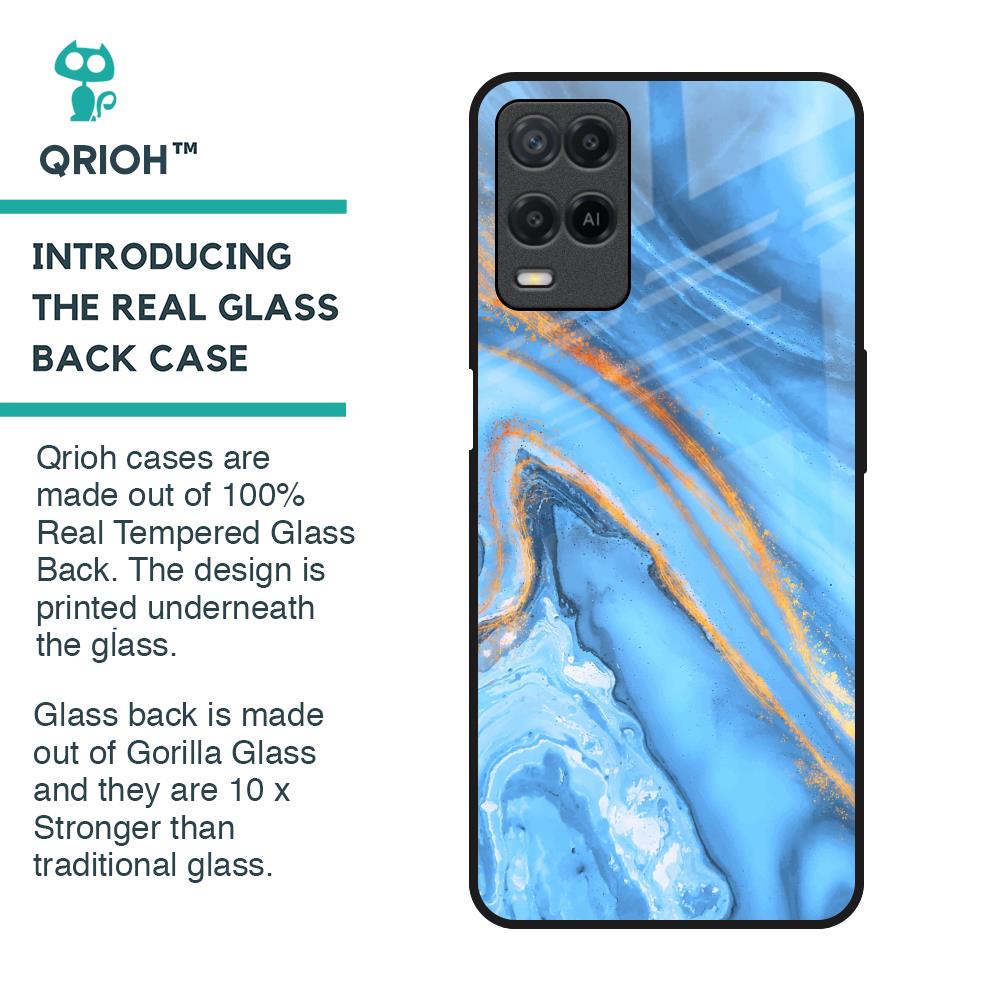 Vibrant Blue Marble Glass Case for Realme 8