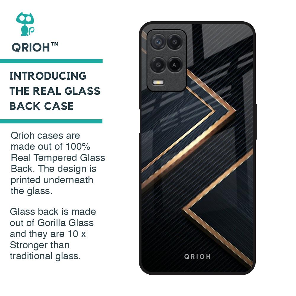 Sleek Golden & Navy Glass Case for Realme 8