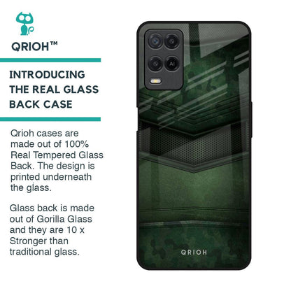 Green Leather Glass Case for Realme 8