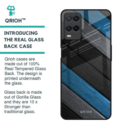 Multicolor Wooden Effect Glass Case for Realme 8