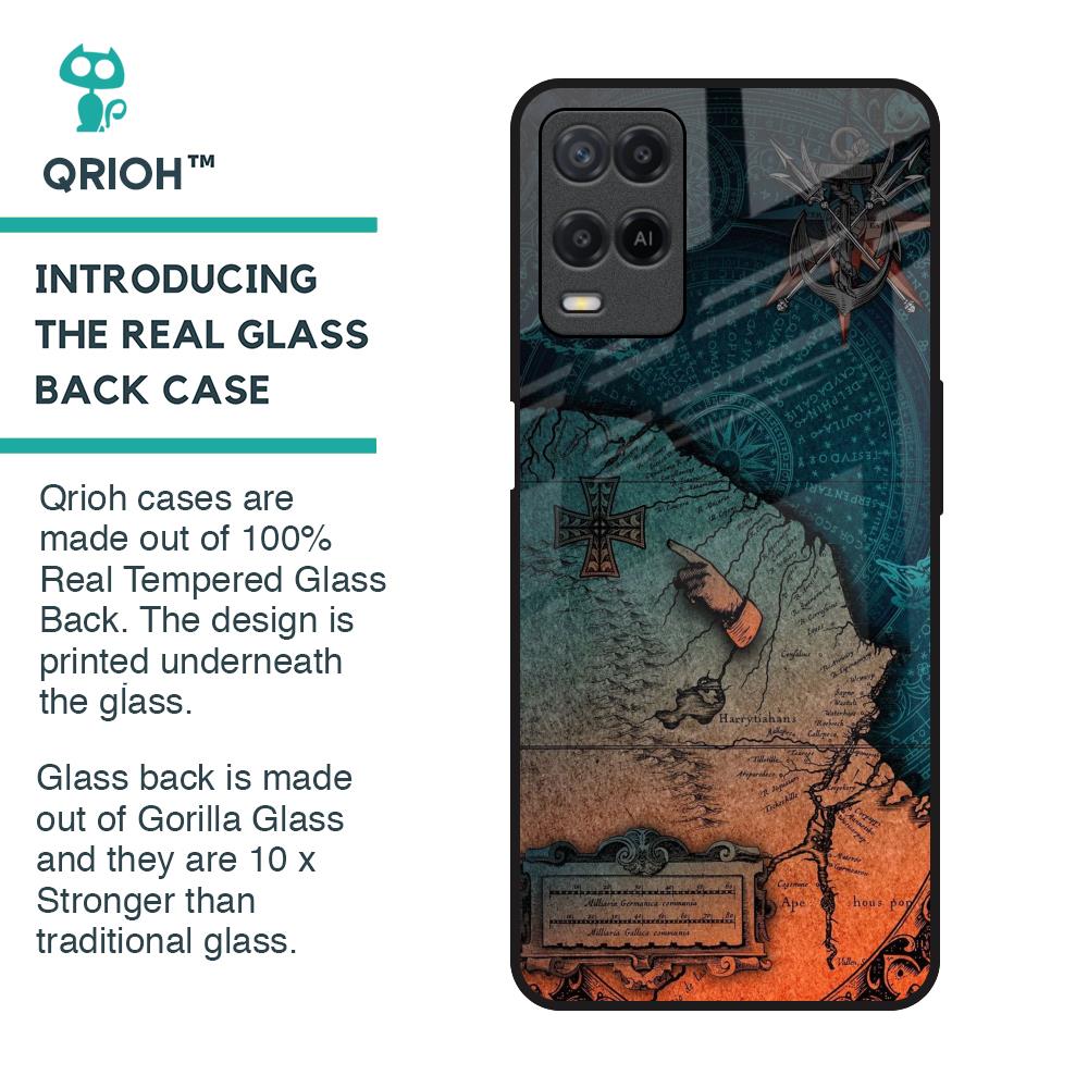 Geographical Map Glass Case for Realme 8