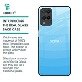 Wavy Blue Pattern Glass Case for Realme 8