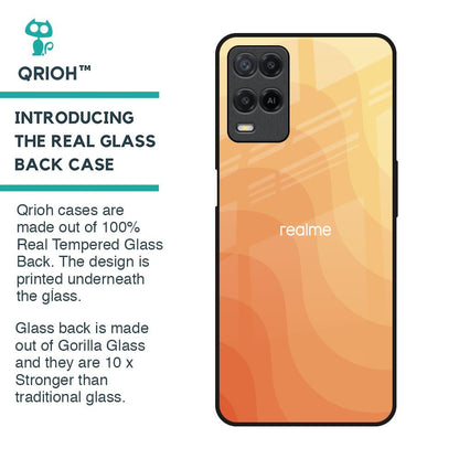 Orange Curve Pattern Glass Case for Realme 8
