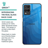 Blue Wave Abstract Glass Case for Realme 8