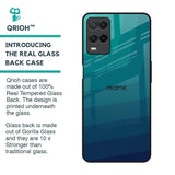 Green Triangle Pattern Glass Case for Realme 8