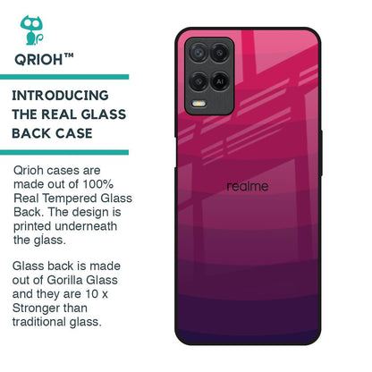 Wavy Pink Pattern Glass Case for Realme 8
