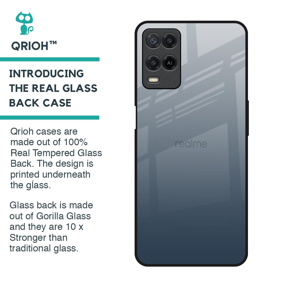 Smokey Grey Color Glass Case For Realme 8