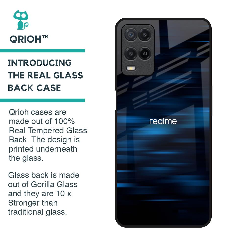 Blue Rough Abstract Glass Case for Realme 8