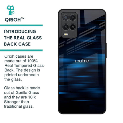 Blue Rough Abstract Glass Case for Realme 8