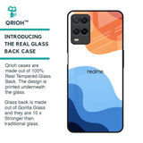 Wavy Color Pattern Glass Case for Realme 8
