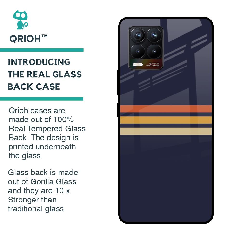 Tricolor Stripes Glass Case For Realme 8