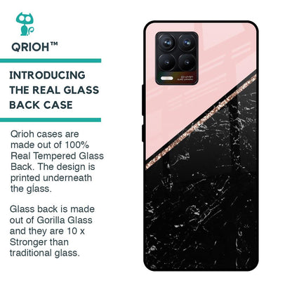 Marble Texture Pink Glass Case For Realme 8