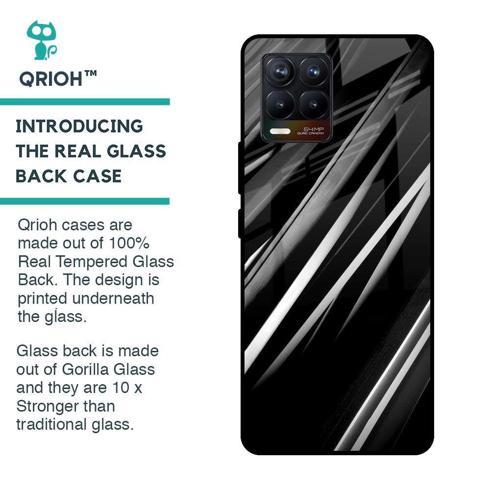 Black & Grey Gradient Glass Case For Realme 8