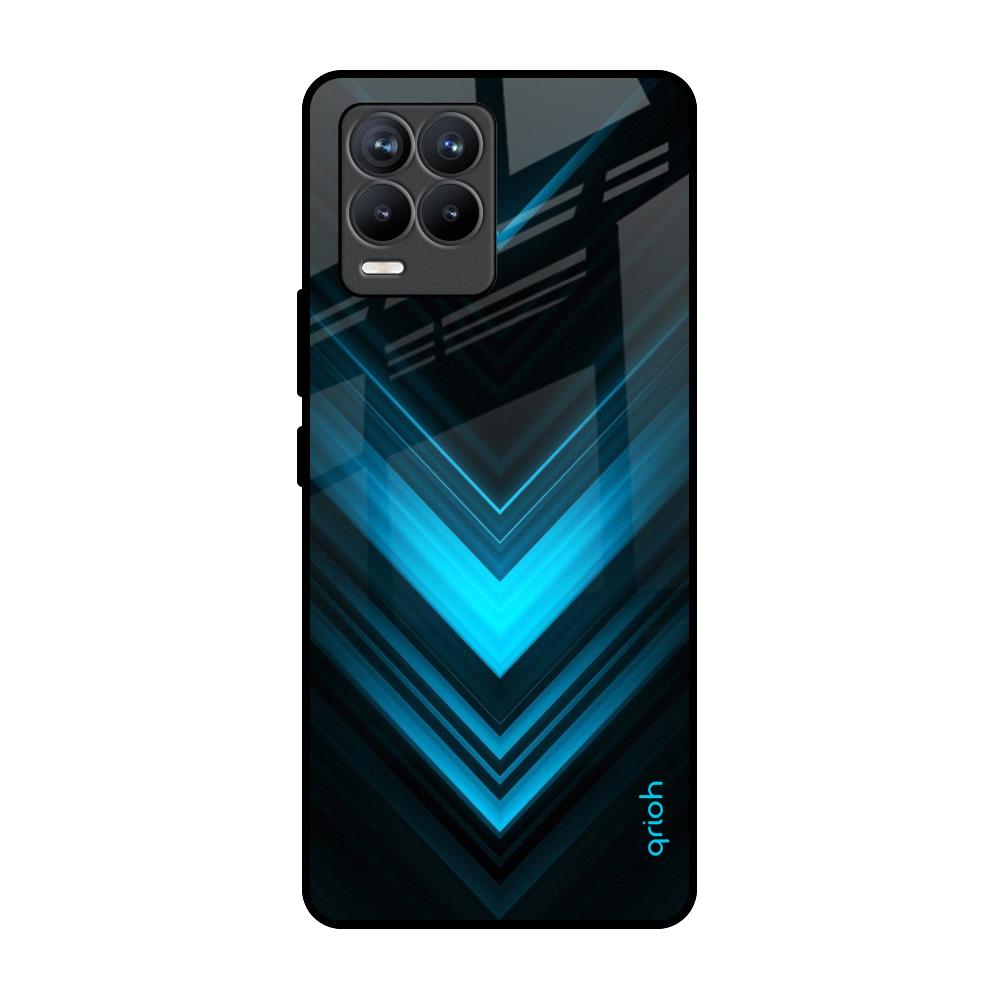 Vertical Blue Arrow Realme 8 Pro Glass Back Cover Online