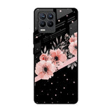 Floral Black Band Realme 8 Pro Glass Back Cover Online