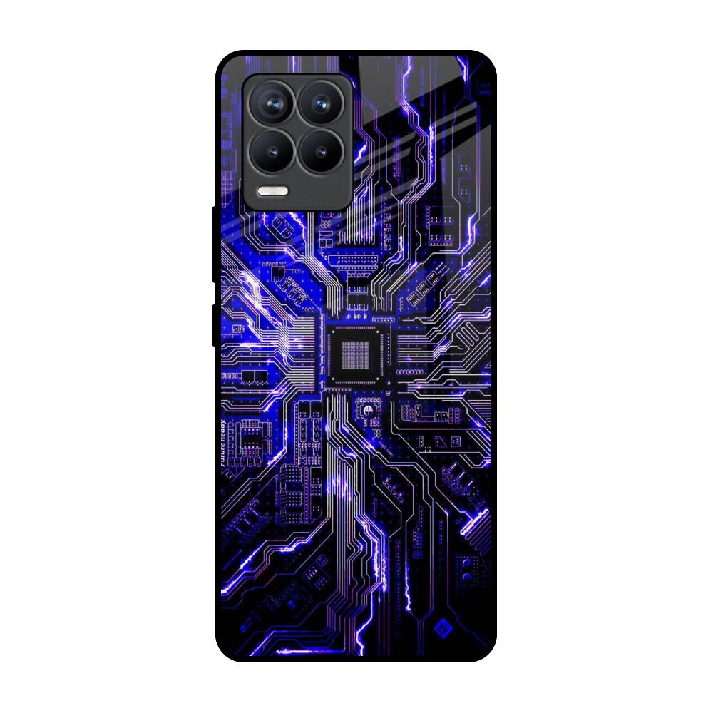 Techno Color Pattern Realme 8 Pro Glass Back Cover Online