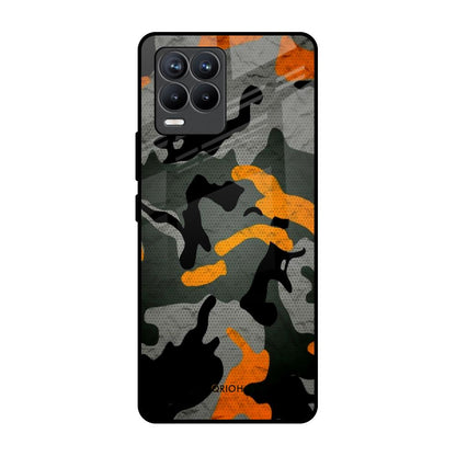 Camouflage Orange Realme 8 Pro Glass Back Cover Online