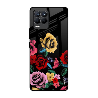 Floral Decorative Realme 8 Pro Glass Back Cover Online
