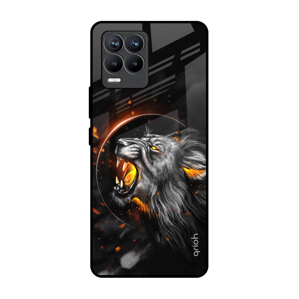 Aggressive Lion Realme 8 Pro Glass Back Cover Online