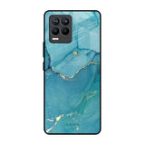 Blue Golden Glitter Realme 8 Pro Glass Back Cover Online