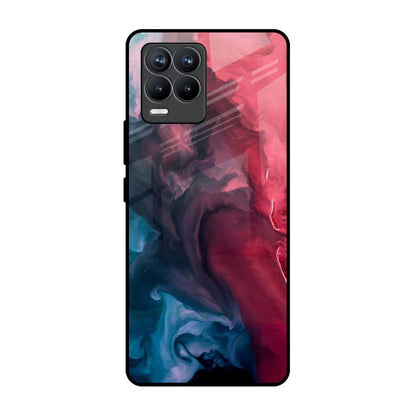 Blue & Red Smoke Realme 8 Pro Glass Back Cover Online