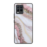 Pink & Gold Gllitter Marble Realme 8 Pro Glass Back Cover Online