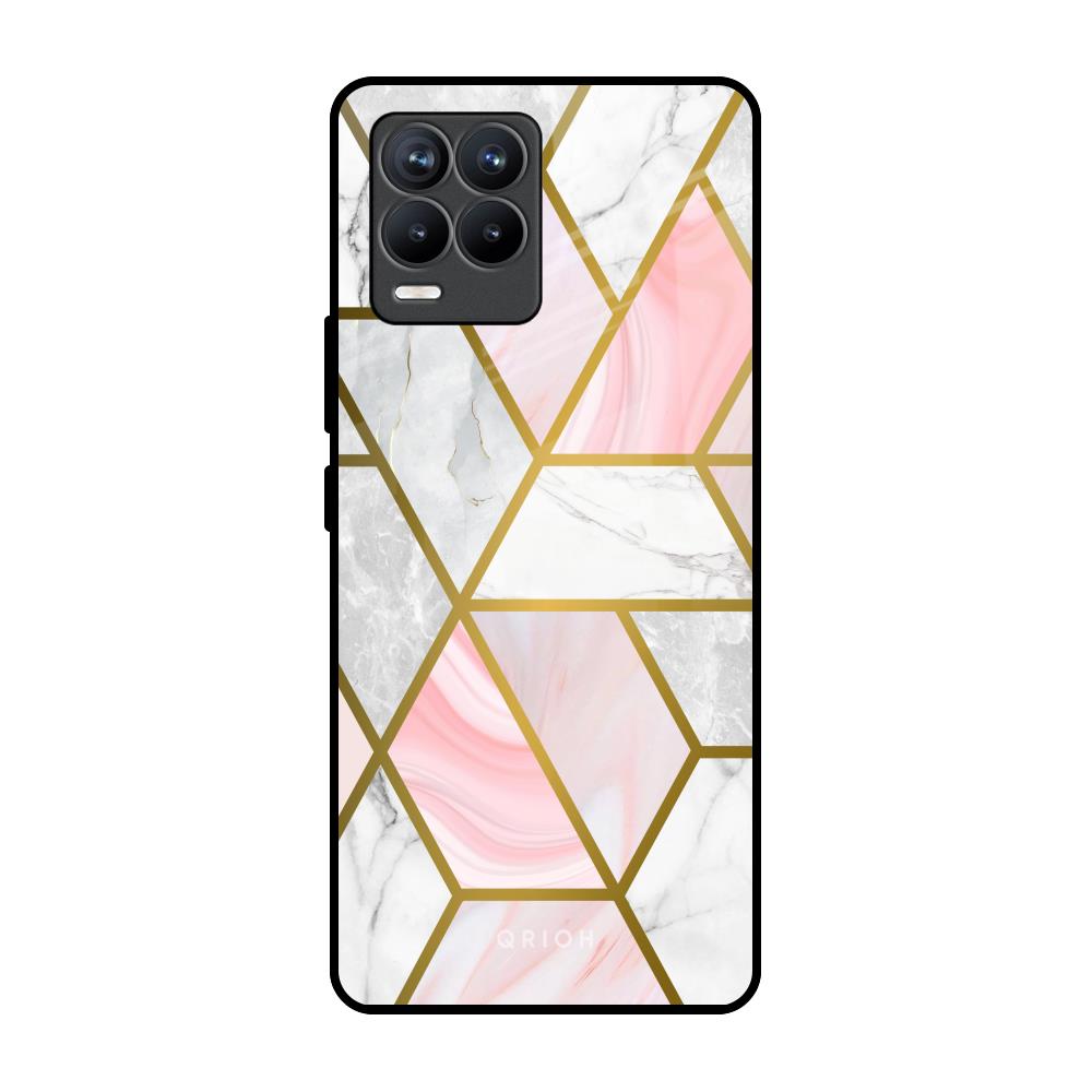 Geometrical Marble Realme 8 Pro Glass Back Cover Online