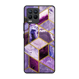 Purple Rhombus Marble Realme 8 Pro Glass Back Cover Online
