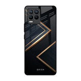 Sleek Golden & Navy Realme 8 Pro Glass Back Cover Online