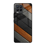 Tri Color Wood Realme 8 Pro Glass Back Cover Online