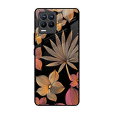Lines Pattern Flowers Realme 8 Pro Glass Back Cover Online