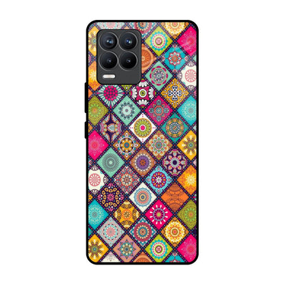 Multicolor Mandala Realme 8 Pro Glass Back Cover Online