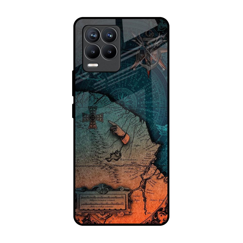 Geographical Map Realme 8 Pro Glass Back Cover Online