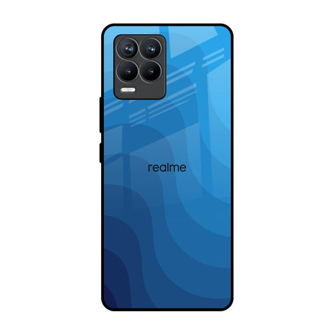 Blue Wave Abstract Realme 8 Pro Glass Back Cover Online