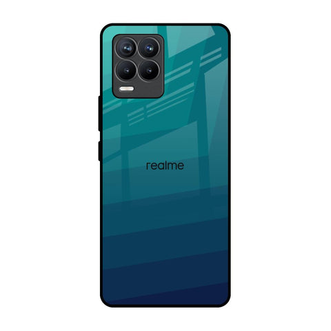 Green Triangle Pattern Realme 8 Pro Glass Back Cover Online
