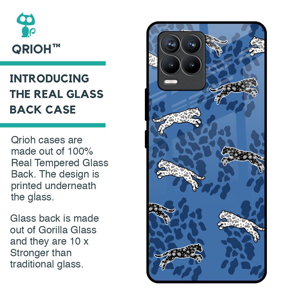 Blue Cheetah Glass Case for Realme 8 Pro