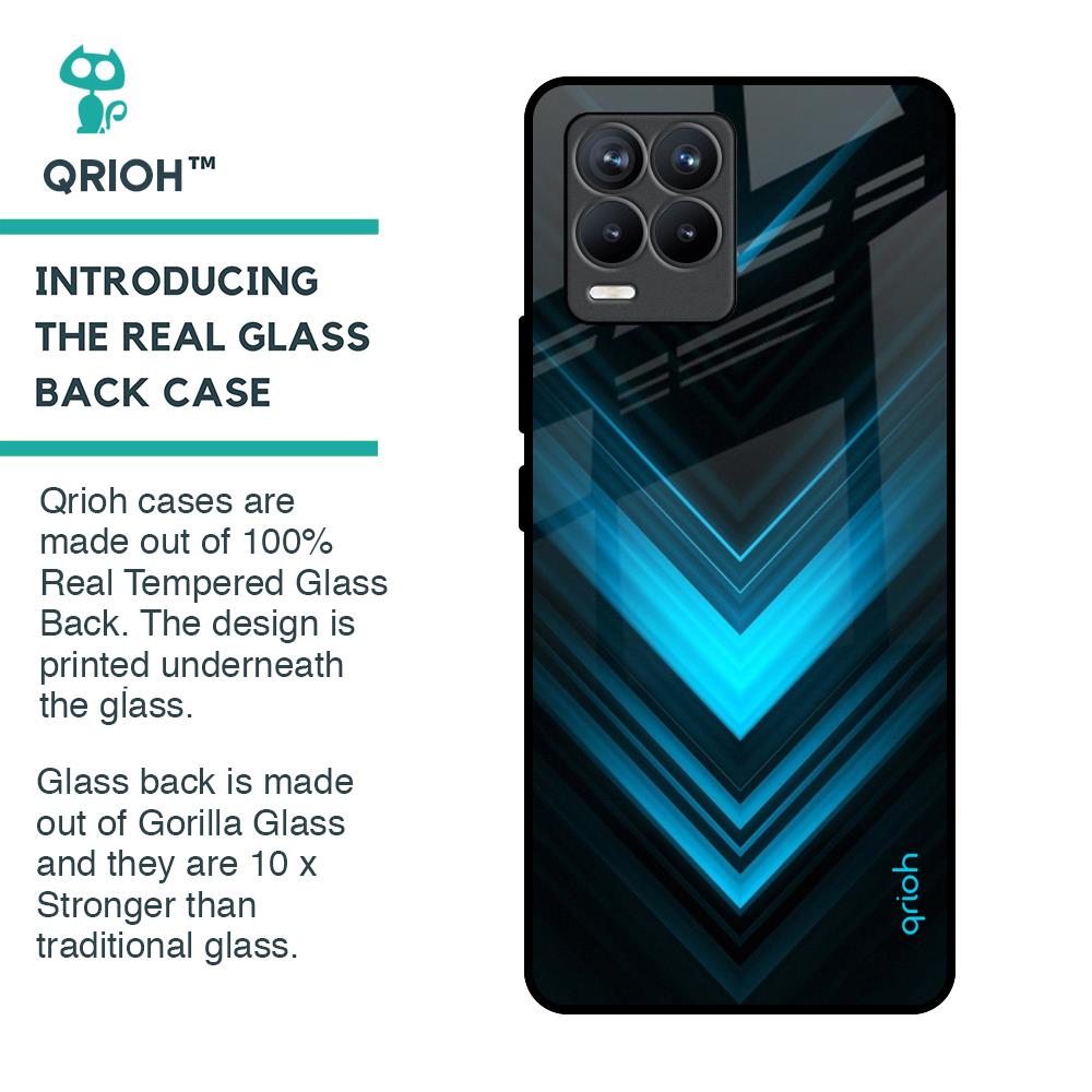 Vertical Blue Arrow Glass Case For Realme 8 Pro