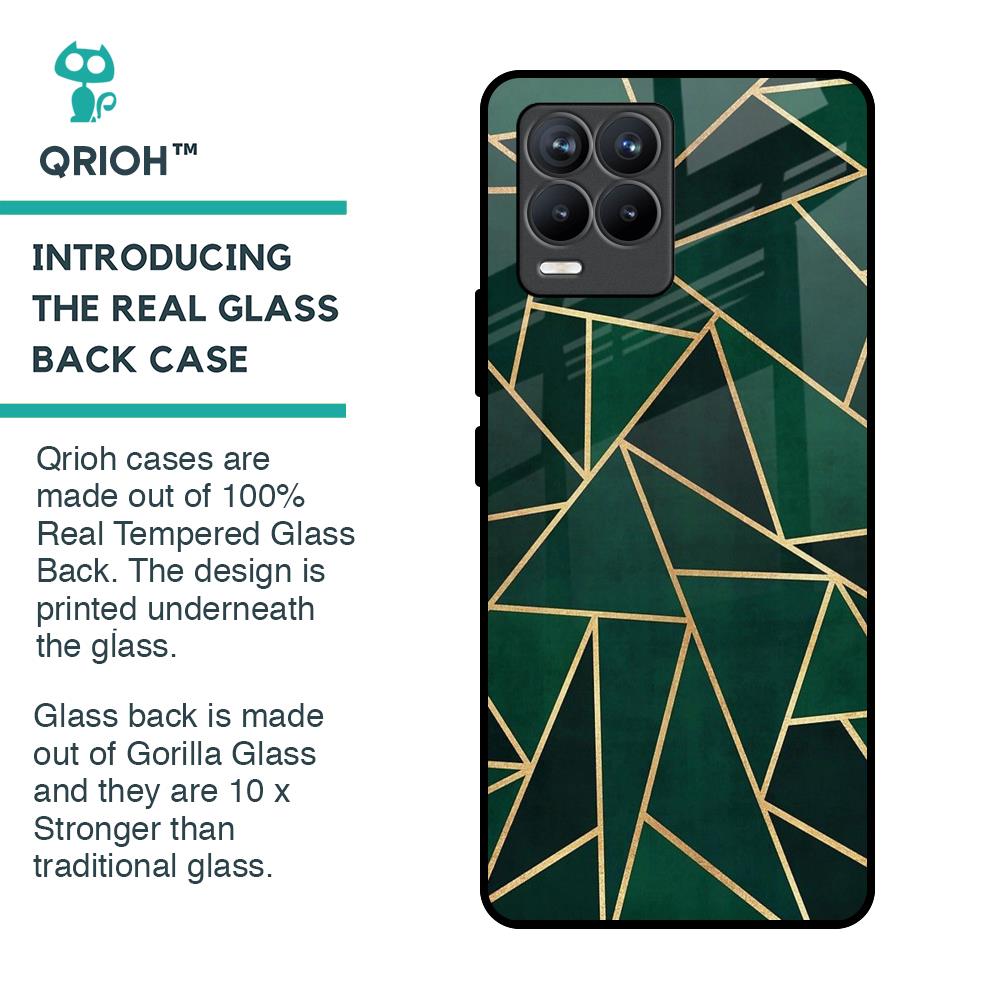 Abstract Green Glass Case For Realme 8 Pro