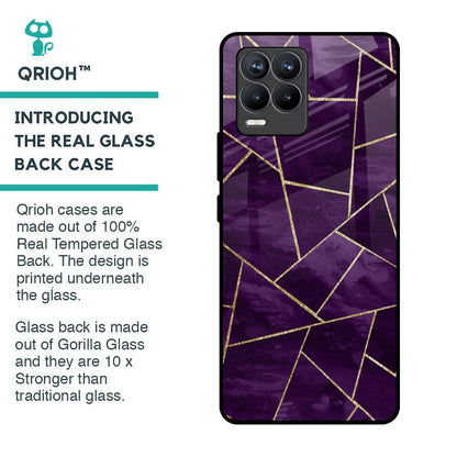 Geometric Purple Glass Case For Realme 8 Pro