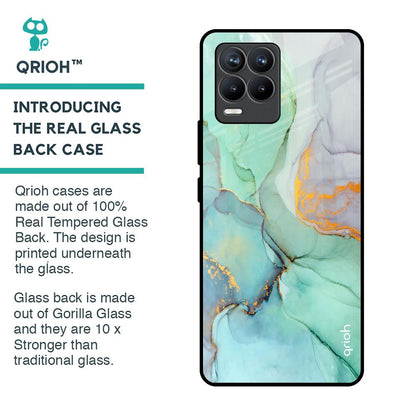 Green Marble Glass Case for Realme 8 Pro
