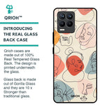 Abstract Faces Glass Case for Realme 8 Pro