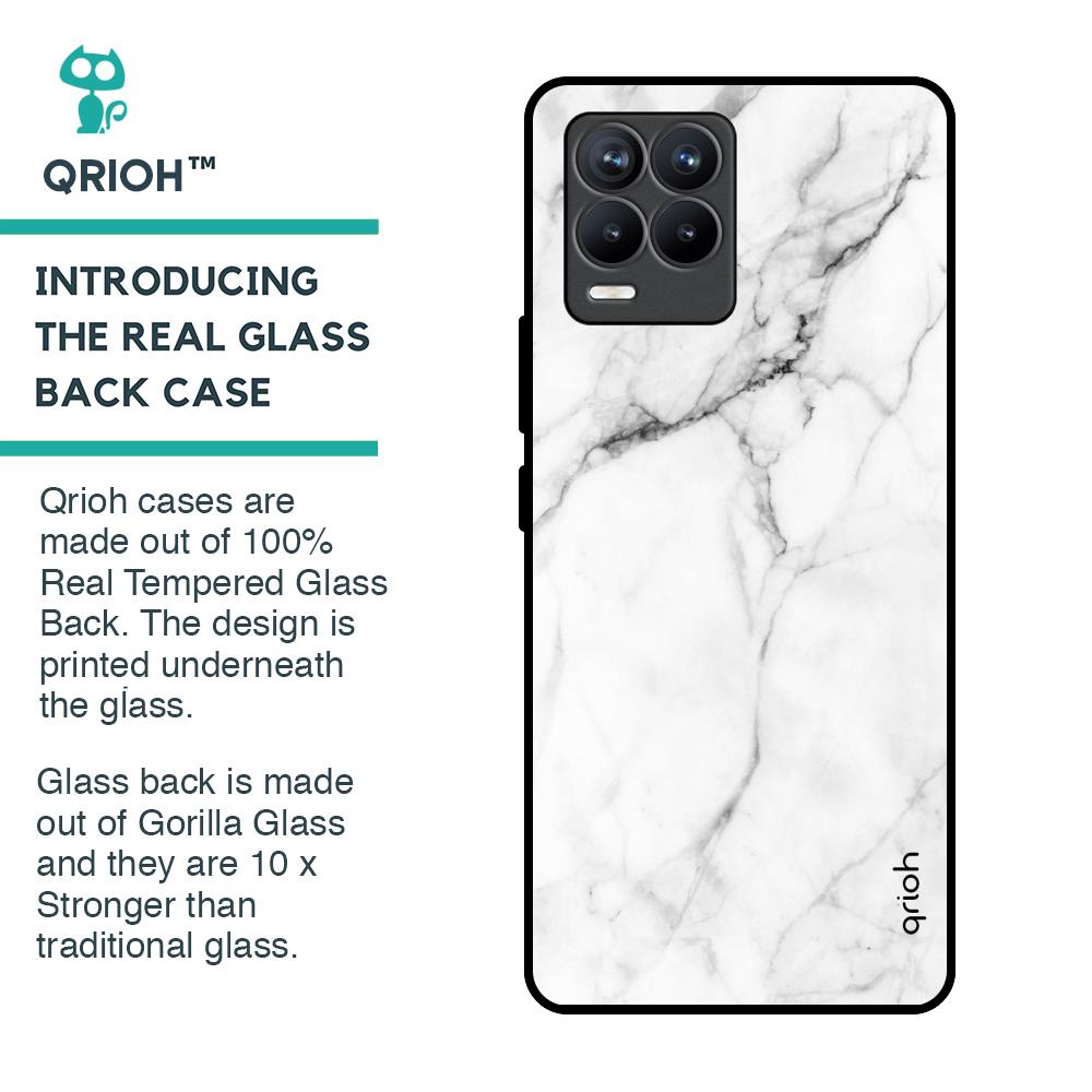 Modern White Marble Glass Case for Realme 8 Pro