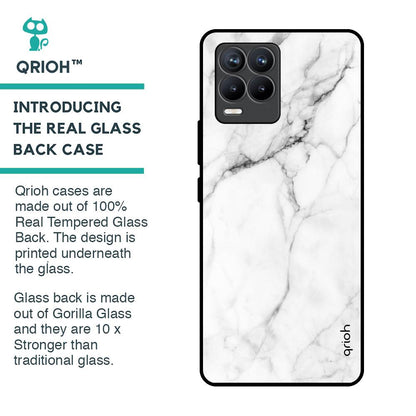 Modern White Marble Glass Case for Realme 8 Pro