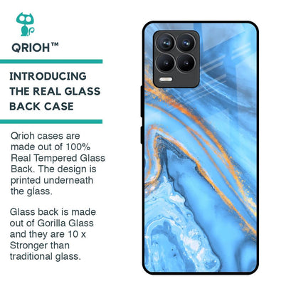 Vibrant Blue Marble Glass Case for Realme 8 Pro