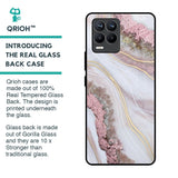 Pink & Gold Gllitter Marble Glass Case for Realme 8 Pro